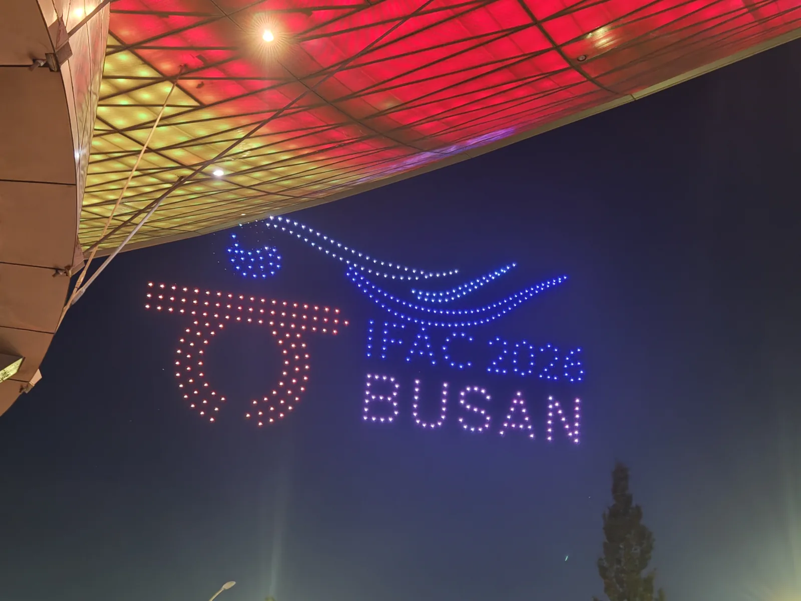 IFAC 2026 BUSAN drone display in the night sky